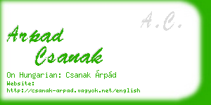 arpad csanak business card